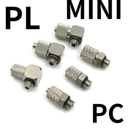 5PCS MH Mini connector pc4-m5 / m3 micro copper quick screw straight pc6-m6 / M5 micro elbow pl4-m5