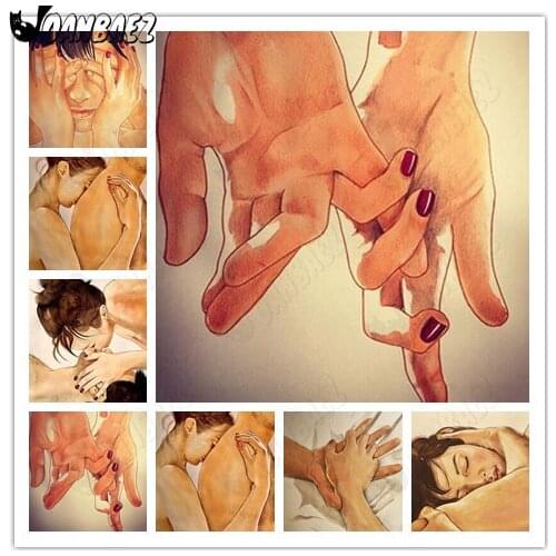 Diamond Painting Mosaic Love 5D Diy Couple Diamond Embroidery Hand Inlaid Hand-In-Hand Cross Stitch Gift Design Decoration