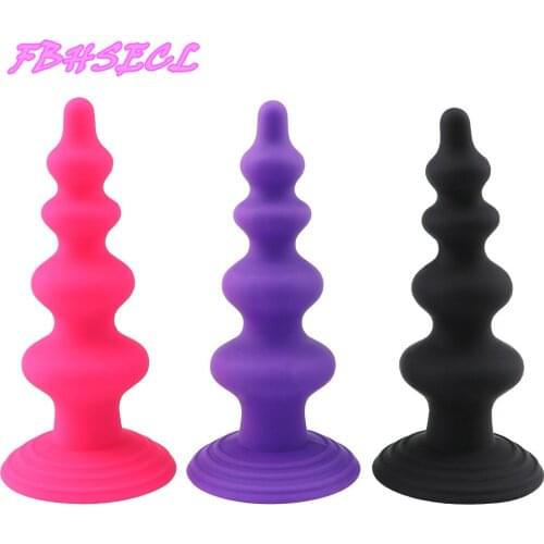 FBHSECL Anal beads Long Anal Sex Toys Silicone Butt Plugs For Men and Women Erotic Sex Products Prostate Massager