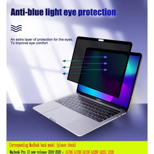 Privacy Filter Anti spy PET Screens protective film For MacBook New Pro13 inch for 2016~2020 M1 A1706A1708A2159 A2251A2289 A2338