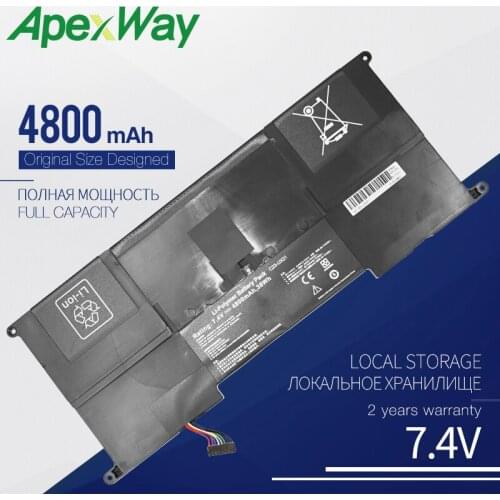 Apexway C23-UX21 C23UX21 Laptop Battery for Asus Ultrabook UX21A UX21E Series for Zenbook Zenbook UX21 Zenbook UX21E 4800 mAh