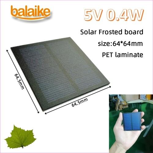 Balaike 5V 0.4W 64.5x64.5mm Epoxy Solar Panels Mini Solar Cells Polycrystalline Silicon use for DIY solar phone charger,toy