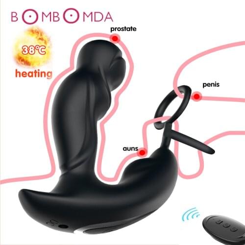 Heating Dildo Vibrator For Men Prostate Massager G Spot Stimulator Vibrator Anal Plug Sex Toys Rechargeable For Men Couple Women