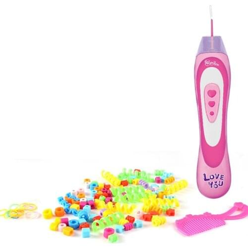 FBIL-DIY Hairstyle Design Hair Braiding Automatic Device Colorful Rope Bracelet Makeup Easy Braids Playset Girls Pretend Toy