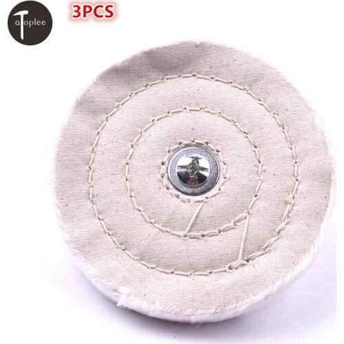 Atoplee 3PCS 100mm "T" Cloth Round Polishing Pad Diamond Buffing Mop Wheel For Metal Jewelry Wood Grinding
