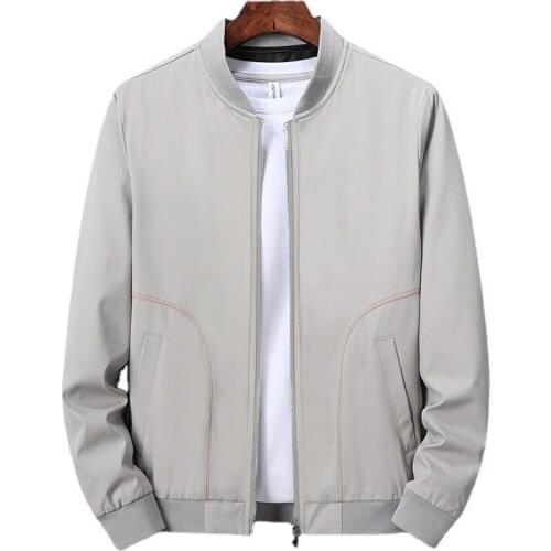 Jacket men autumn new baseball uniform youth casual outerwear Long Sleeve zipper Multi-pocket solid O-neck Coats Clothing