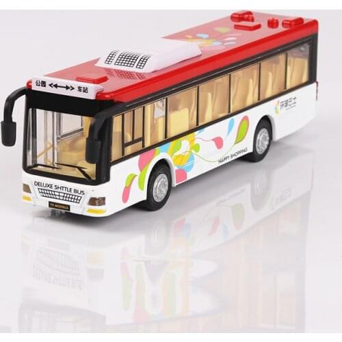 Alloy Sightseeing Bus Model 1/32 Trolley Bus Alloy Diecast Tram Bus Vehicles Car Toy with Light Sound Kids Toys