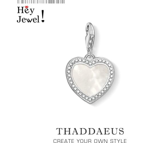 Hot Fashion Jewelry Heart with Mother-of-Pearl Pendant Charm 925 Sterling Silver Romantic Love Gift for Women Bracelet Necklace