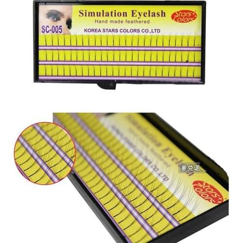 New 3D Eye lashes Extension Natural Long Hand Made Korean Resistant Silk All Size 8mm 10mm 12mm Free Shipping