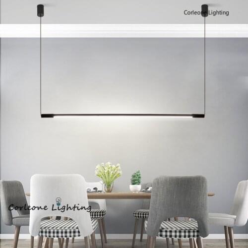 Nordic Minimalist Pendant Lights Modern LED Pendant Lamp Living Room Dining Room Hanging Lamp Long Line Strip Pendant Chandelier