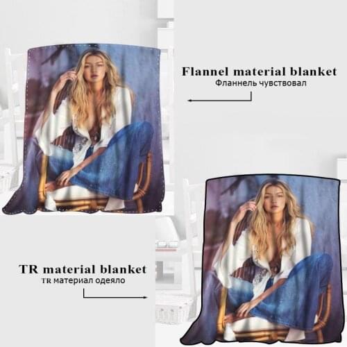 New Arrival Gigi Hadid Blankets TR/ Flannel Fleece Fabric Blanket New Year Decoration Comfortable Warm Super Soft Bedroom