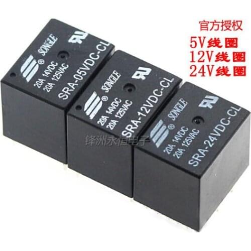 New Relay 10pcs/LOT SRA-05VDC-CL SRA-12VDC-CL SRA 24VDC CL SRA- 05V 12V 24VDC-AL T74 20A 5PIN 20A