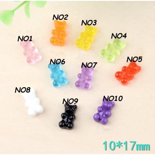 Charm jelly transparent bear DIY childrens hairpin hand material DIY phone case decorations accessorie Jewelry
