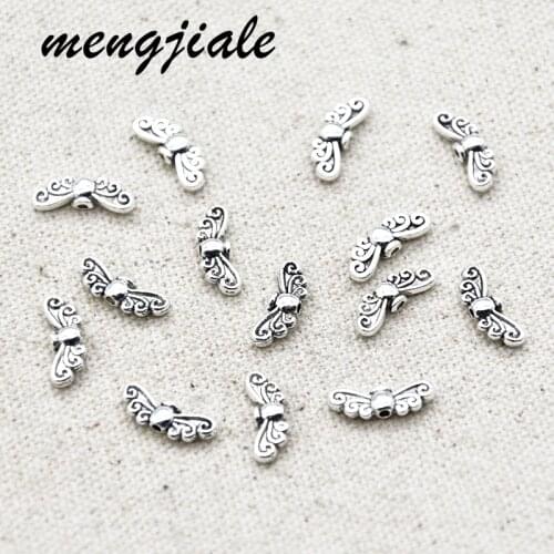 Wholesale 150pcs Tibetan Silver Butterfly Wings Charms Spacer Beads For DIY Jewelry Pendants Accessories Making 13.5*5mm