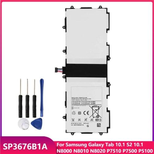 Original Replacement Tablet Battery SP3676B1A For Samsung Galaxy Tab 10.1 S2 10.1 N8000 N8010 N8020 P7510 P7500 P5100 7000mAh