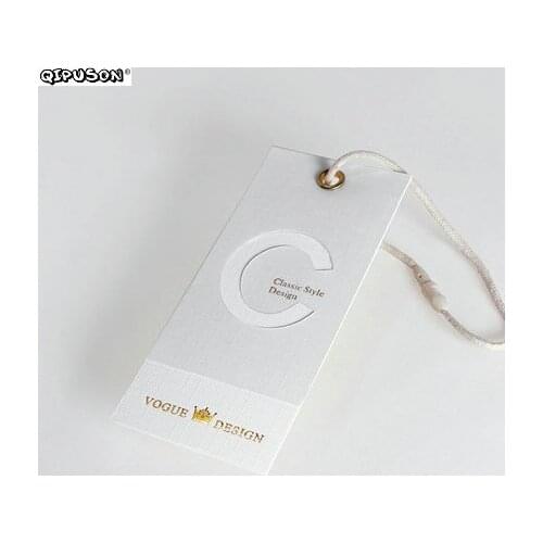 PK017 Customized print clothing tag brand name logo printed paper swing hang tag/OEM tags labels/ paper price labels tags