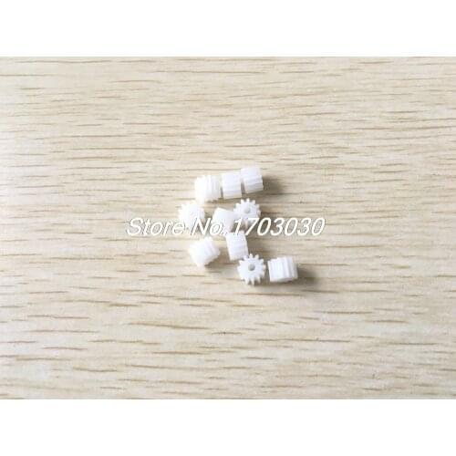 50Pcs 7mm x 2mm 12 Teeth Plastic Gear Wheel for Toy Car Motor Gearbox Spindle