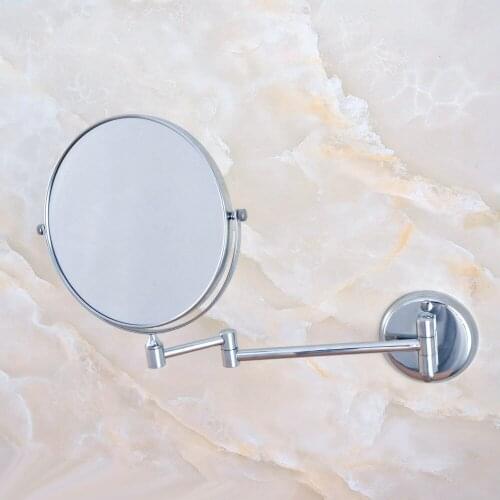 Polished Chrome Bathroom Shaving Beauty Makeup Magnify Mirror Dual Side Wall Mounted / Bathroom Accessory mba633