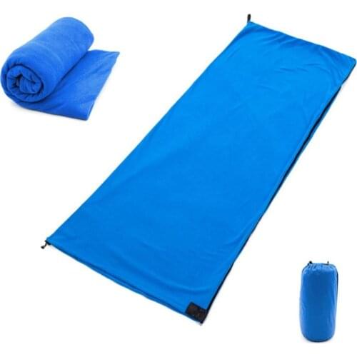 Portable Ultra-light Polar Fleece Sleeping Bag Multifunctional Zipper Outdoor Camping Blanket Travel Warm Sleeping Bags Liner