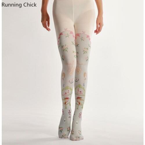 Retro Digital Printing Pantyhose Dropship Suppliers tattoo-stockings One Size Legging Maternity