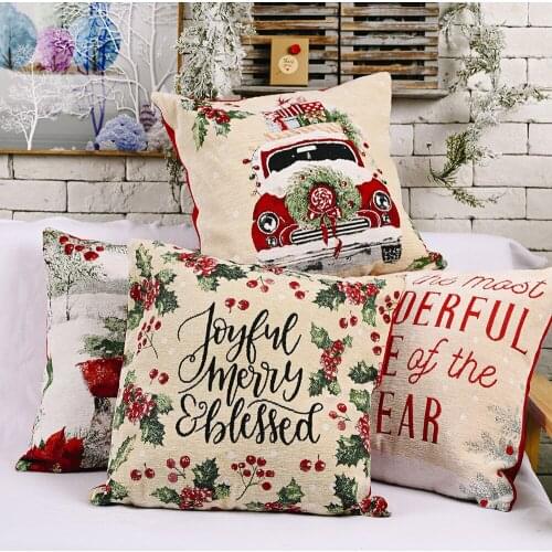 45x45cm Elk Christmas Cushion Cover Pillowcase 2022 Christmas Decor for Home Knitting Merry Christmas Ornament Navidad Xmas Gift