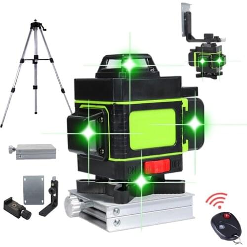 Laser Level 12/16 Lines 3D 4D 360 Self-Leveling Horizontal & Vertical Cross Super Powerful Green Line Laser Tools With Tripod