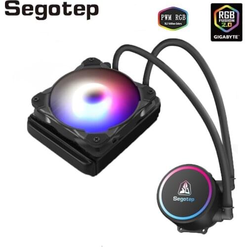 Segotep AIO Water Liquid CPU Cooling PWM RGB Fan Water Cooler CPU for LGA 115x/1200/2011/2066/AM4 Cooler Radiator