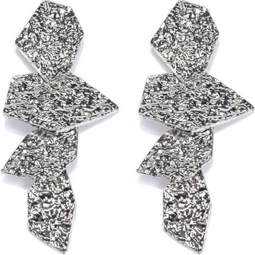 Fashion Statement Metal Drop Earrings Big Geometric Irregular Earrings For Women Fashion Hanging Dangle Earrings Female Jewelry