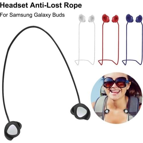Anti-Lost Silicone Strap For Samsung Galaxy Buds / Buds Plus Wireless Bluetooth Sports Earphone Rope Cable Neck Strap Cord Clip