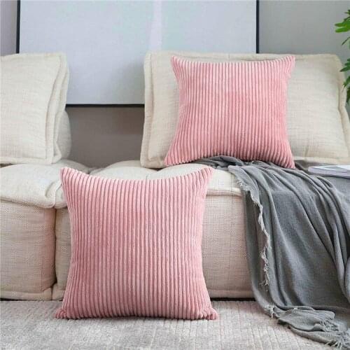 Nordic Corduroy Cushion Cover 45x45cm Pink Beige Gray Thickening Pillow Cover for Sofa Livingroom Bedroom Decorative Pillowcase