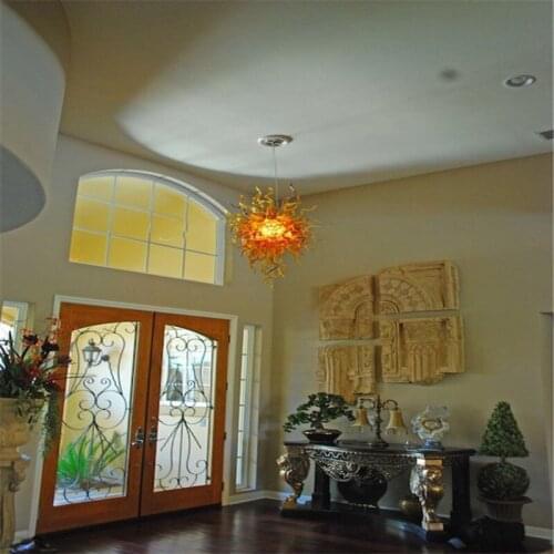 LED Light Source Indoor Art Deco Hand Blown Murano Glass Modern Style Mounted Chandelier Ceiling