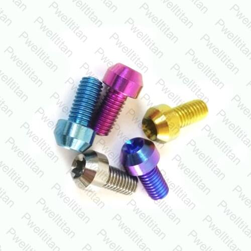 M5 X 10 15 MM Titanium Bolts Ti Screw Bolt T25 Torx Button Head for Motorcycle Disc Brake Rotors Road Mountain Bicycle Bike