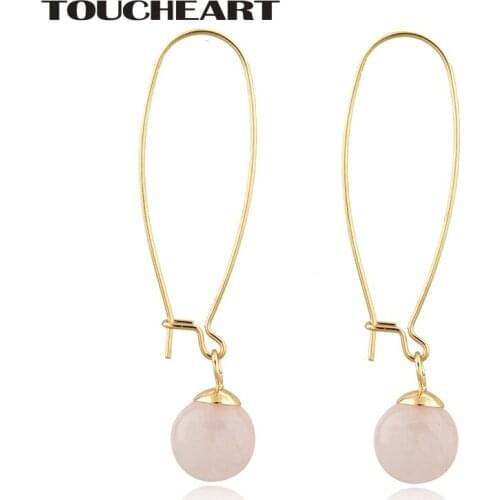 TOUCHEART Fashion Pink Beads Earrings For Women Luxury Vintage Bohemian Jewelry Earrings Gold Crystal Wedding Earrings SER190075