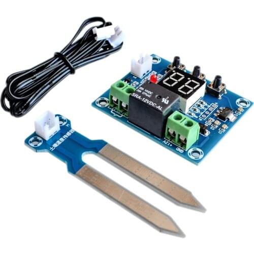 XH-M214 12V Soil Humidity Sensor Controller Irrigation System Automatic Watering Module Digital Display Humidity Controller Red