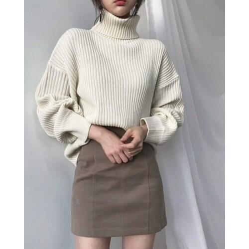 Turtleneck sweater womens 2021 autumn and winter new loose outer wear western style long-sleeved inner base shirt sweater