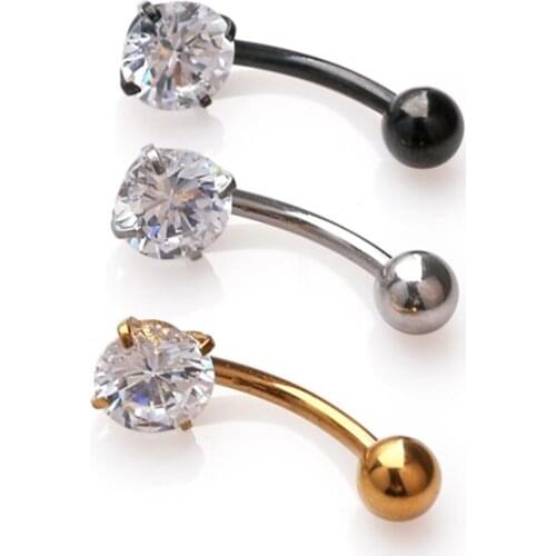 Belly button ring navel piercing cubic zirconia body piercing jewelry for woman