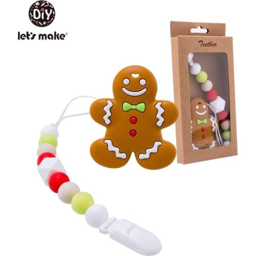 LetS Make 1pc Pacifier Chain Silicone Teething Pendant Food Grade Material Organic Teethers Baby Silicone Teether Toy Pacifier