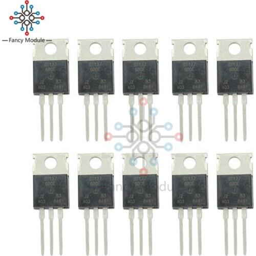 10PCS BT137-600E BT137 600V 8A Scr Thyristor Sensitive Gate Triacs w/3 Pins TO-220 Package