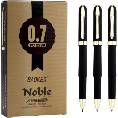 12 Baoke PC2298 Gel Pen 0.7mm Half Needle Tube Frosted Barrel Business Carbon Refill Black Signature Pen Large Capacity Signatur