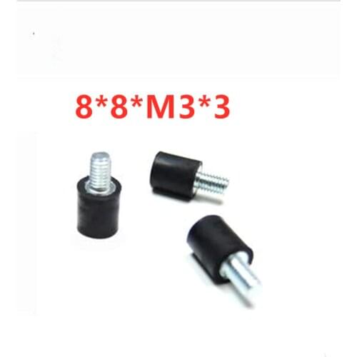 20PCS 8 * 8 * M3 * 3 small male and female sets of cushion pads special shock-absorbing rubber pads for UAV electronic scales