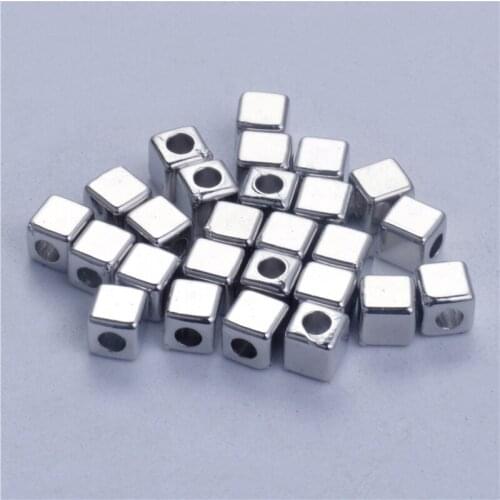200pcs/lot 3mm/4mm/5mm Rhodium Gold Square CCB Plastic Seeds Beads Diy Charm Spacer Beads For Jewelry Making
