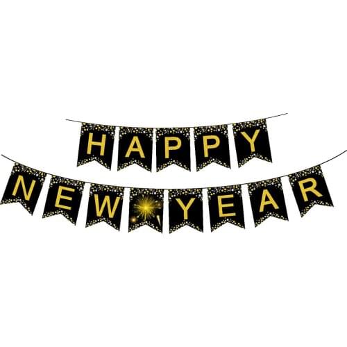 2020 Happy New Year Banner 2019 New YearS Eve Party Banner Home Party Decoration Banner Triangle Pull Flag 8025