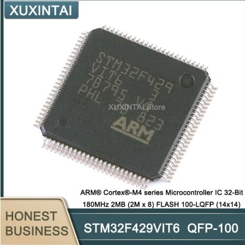 5Pcs/Lot STM32F429VIT6 ARM® Cortex®-M4 STM32F4 Microcontroller IC 32-Bit 180MHz 2MB (2M x 8) FLASH LQFP-100 (14x14)