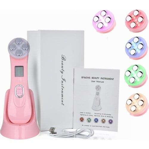 5 in 1 Skin Tightening Beauty RF Radio Frequency Skin Rejuvenation Device Face Lifting Anti Aging Wrinkles LED Photon Skin Care