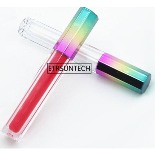 500pcs 5ML Elegant Empty Octagonal 3 Color Gradient Lip Gloss Tube Lipgloss Cosmetic Container Liquid Lipstick Storage Bottle