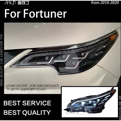 AKD Car Styling for Fortuner Headlights 2016-2020 Fortuner LED Headlight DRL Head Lamp low beam high beam dynamic Accessories