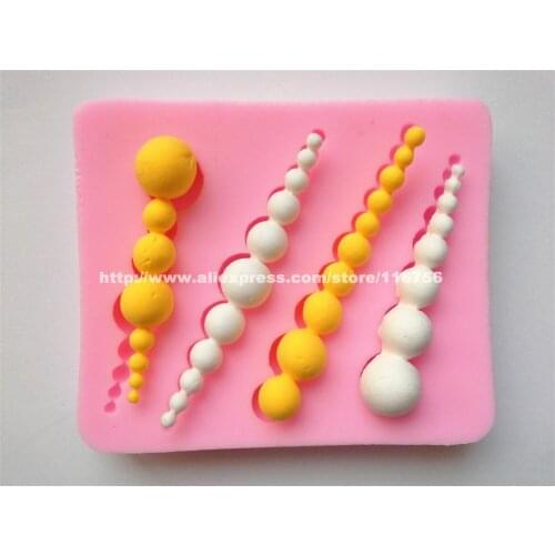 Free Shipping Big & Small Pearls Shaped Silicone Mold Cake Decoration Fondant Cake 3D Food Grade Silicone Mould 060