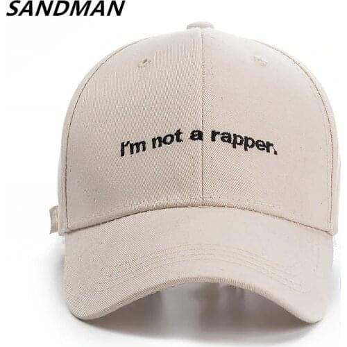 SANDMAN High Quality Brand Letter i'm not a rapper Snapback Cap Baseball Cap For Adult Men Women Hip Hop Dad Hat Bone Garros