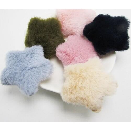 10-50Pcs Imitation Rabbit Wool Star/Crown Padded Embellishments DIY Craft Supplies Kids Hair Pin Accessories Material Caps Decor
