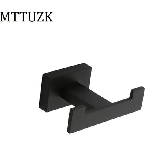 MTTUZK Black Stainless Steel Hanger & Towel & Coat & Robe Hook Bathroom Hooks Wall Mount door rear hook for cap,coat,Clothes